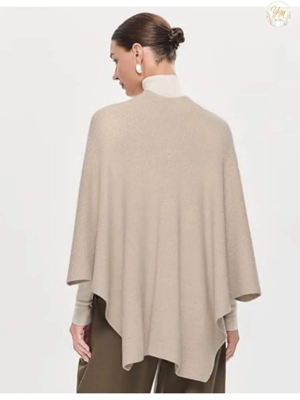 Elegant Shawl Wrap Open Front Poncho Sweater